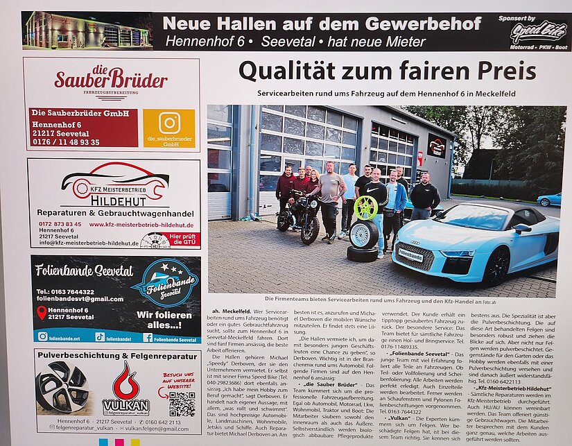 Der Gewerbepark Hennenhof in der Presse